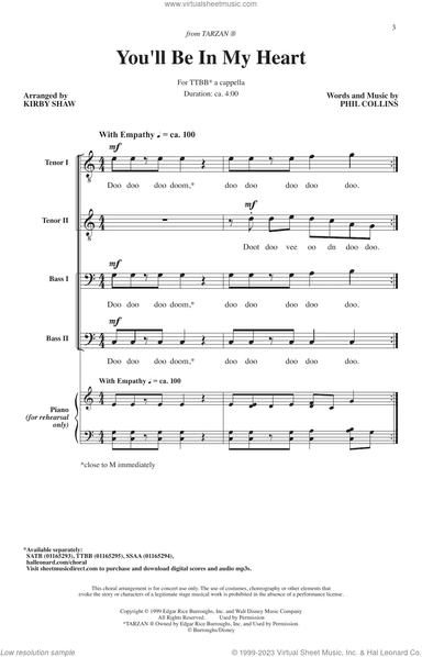 You'll Be In My Heart (Pop Version) (from Tarzan) (arr. Kirby Shaw)