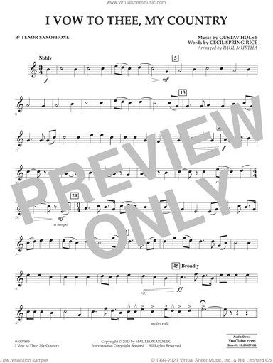I Vow To Thee, My Country (arr. Murtha)