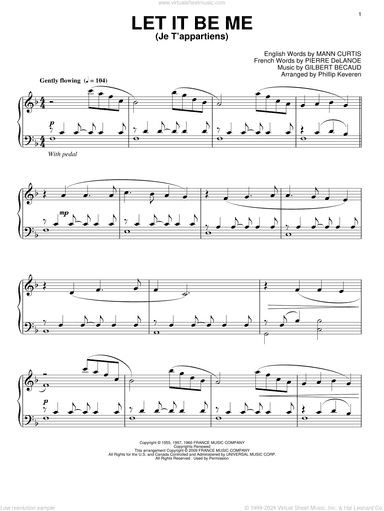 Let It Be Me (Je T'appartiens) (arr. Phillip Keveren)