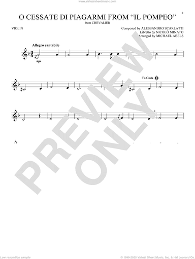 O Cessate Di Piagarmi From "Il Pompeo" (from Chevalier)