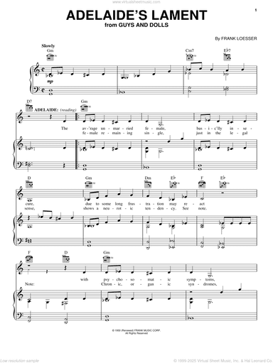 Adelaide's Lament (from Guys And Dolls)