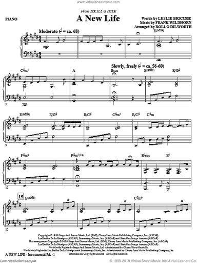 A New Life (from Jekyll and Hyde) (complete set of parts)