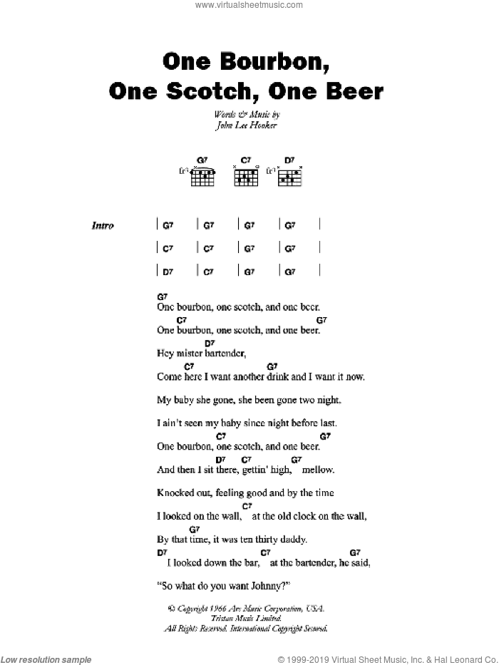 One Bourbon, One Scotch, One Beer