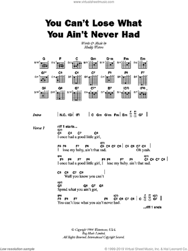 You Can't Lose What You Ain't Never Had