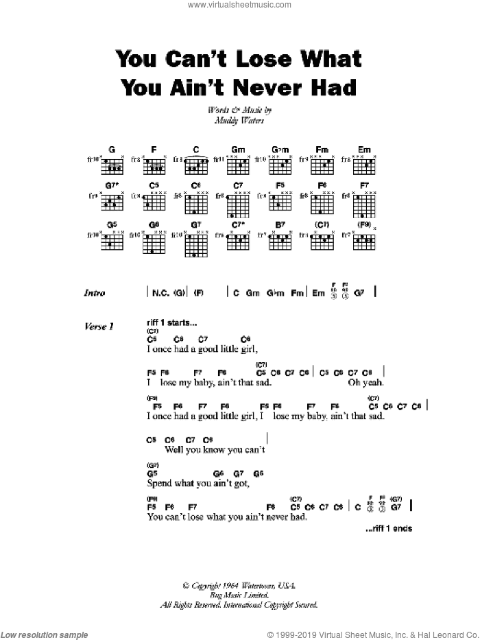 You Can't Lose What You Ain't Never Had