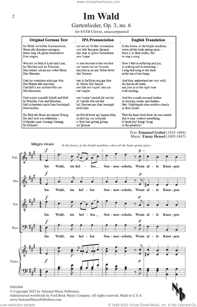 Im Wald (Gartenlieder, Op. 3, no. 6)