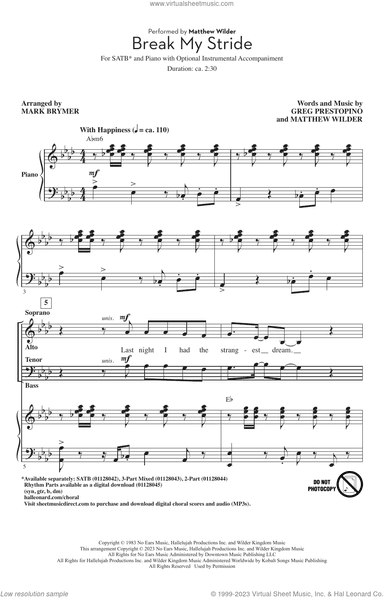 Break My Stride (arr. Mark Brymer)