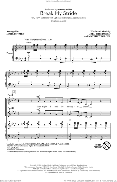 Break My Stride (arr. Mark Brymer)