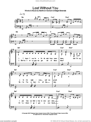 Lost Without You, (intermediate)