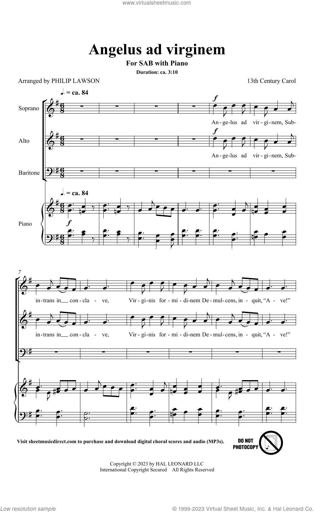 Angelus Ad Virginem (arr. Philip Lawson)