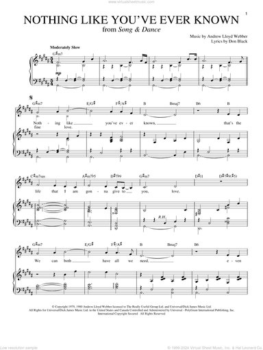 Nothing Like You've Ever Known (from Song And Dance)