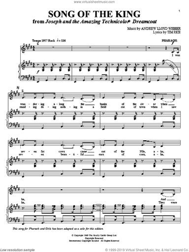 Song Of The King (from Joseph And The Amazing Technicolor Dreamcoat)