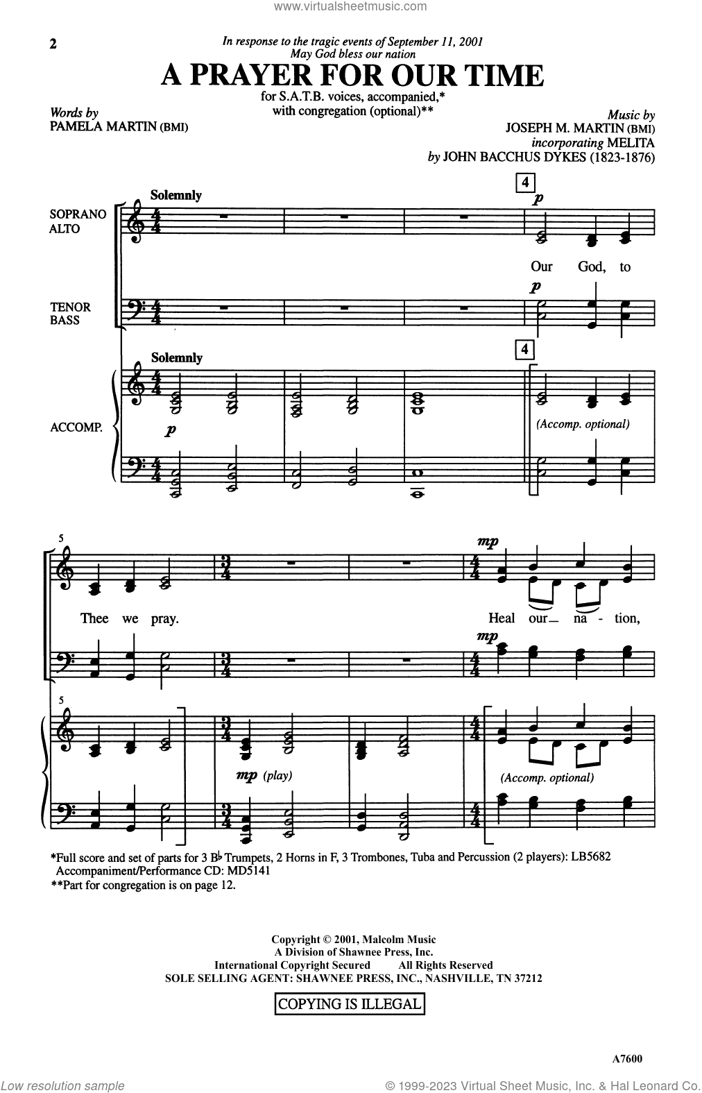 A Prayer For Our Time (arr. Brant Adams)