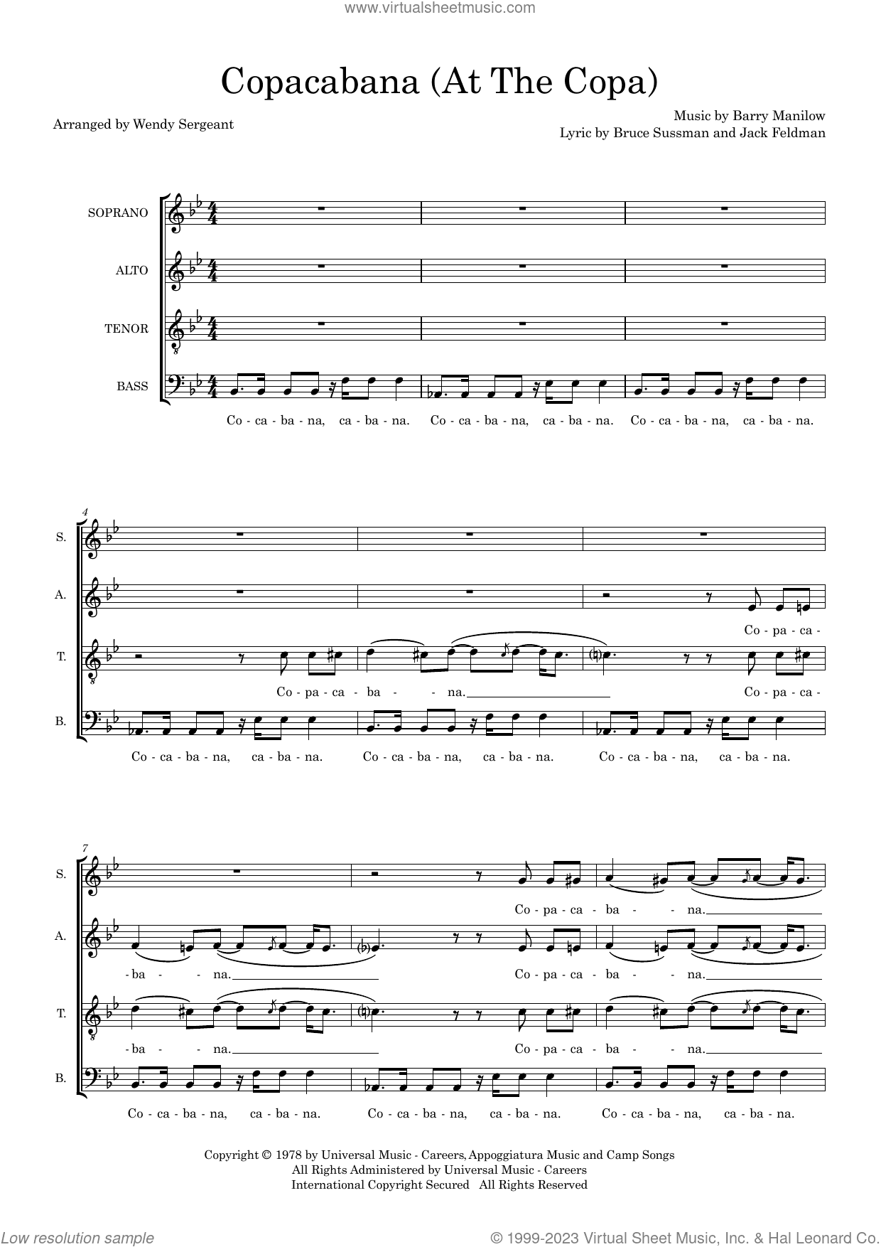 Copacabana (At The Copa) (arr. Wendy Sergeant)