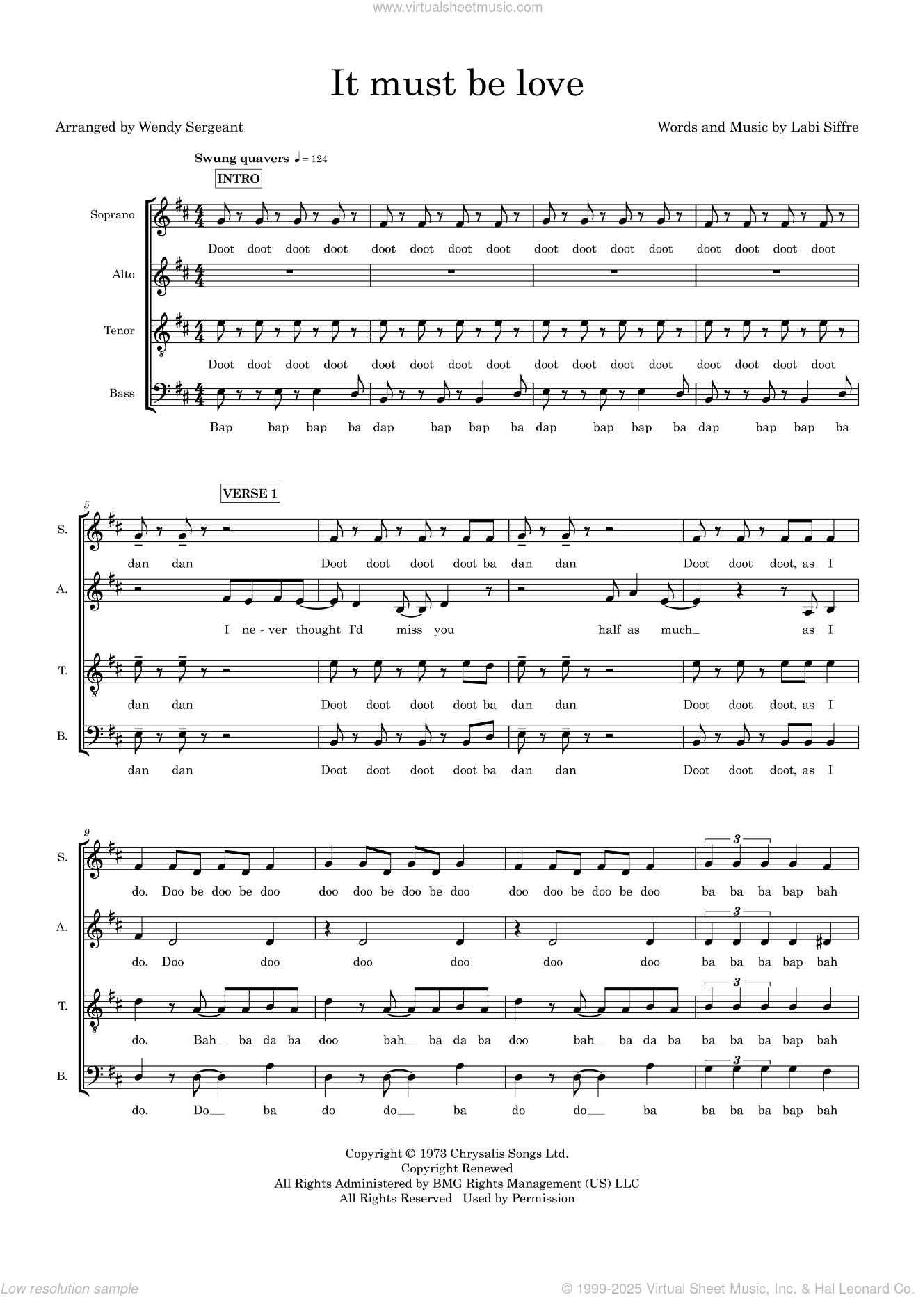 It Must Be Love (arr. Wendy Sergeant)
