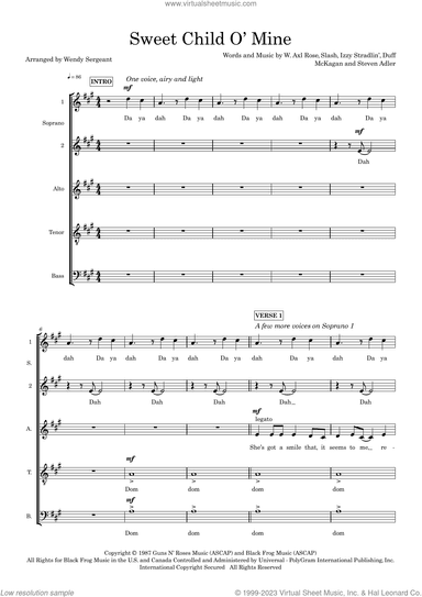 Sweet Child O' Mine (arr. Wendy Sergeant)
