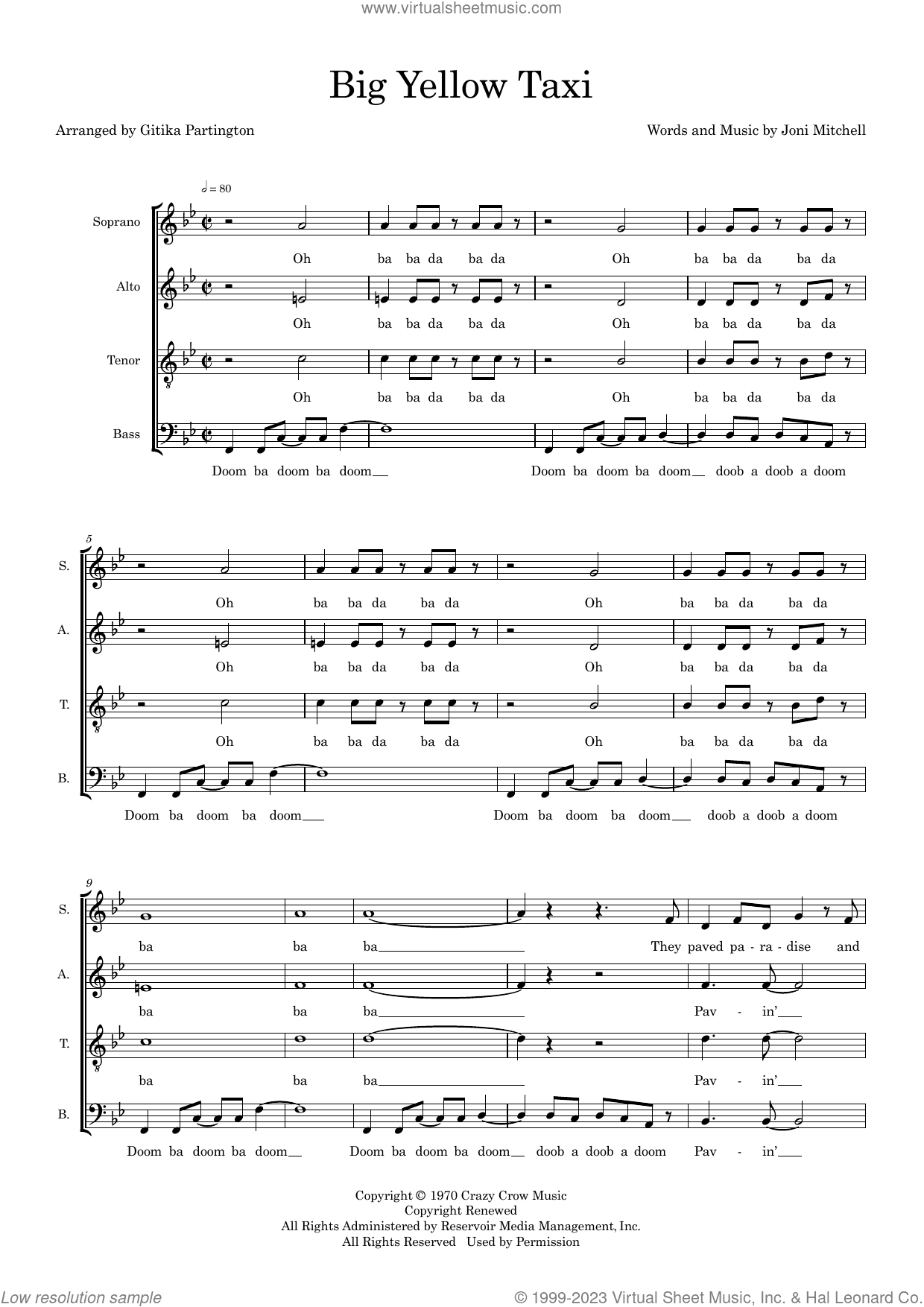 Big Yellow Taxi (arr. Gitika Partington)