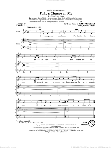 Take A Chance On Me (arr. Ed Lojeski)