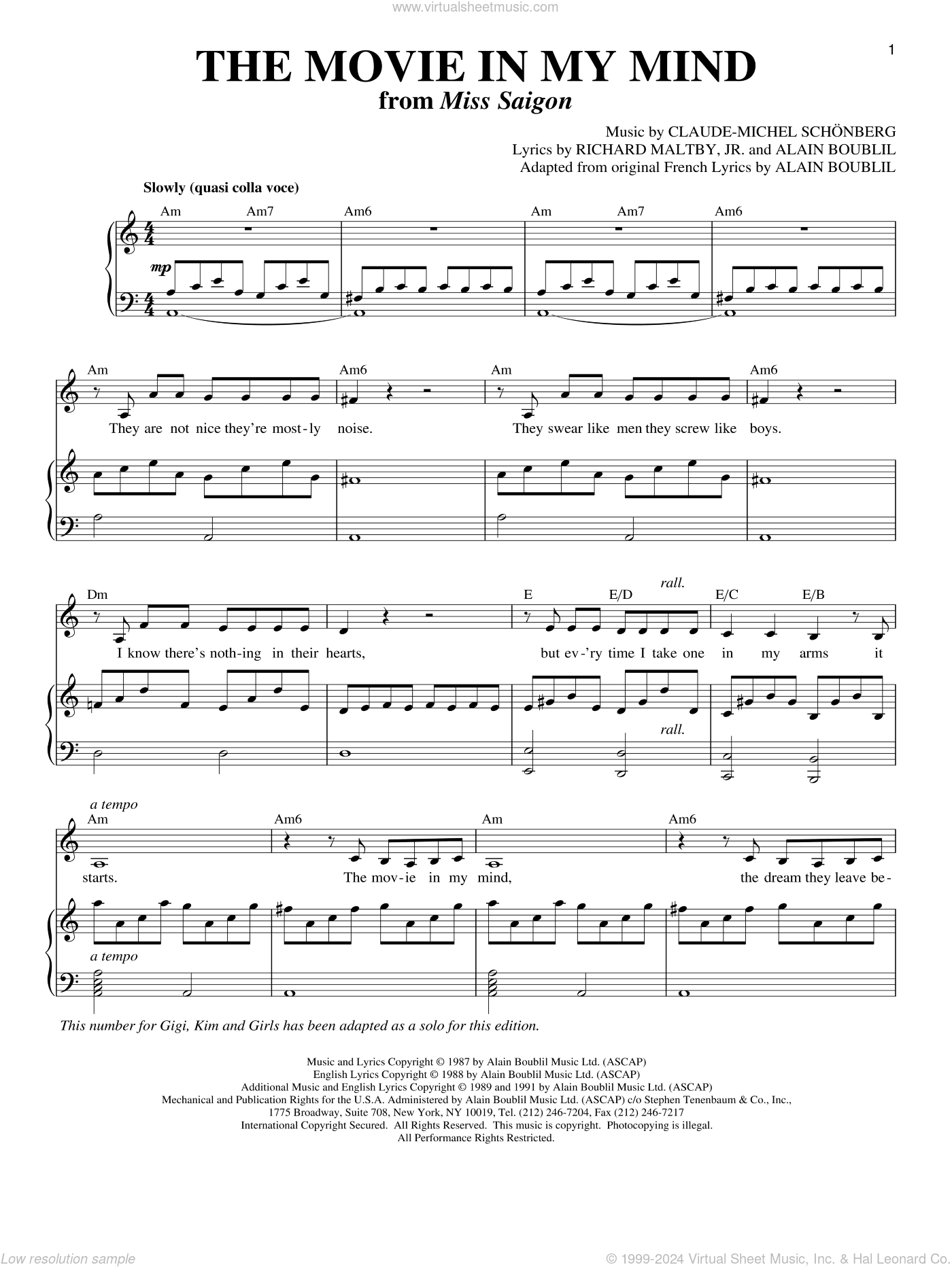 The Movie In My Mind (from Miss Saigon)