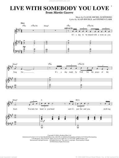 Live With Somebody You Love (from Martin Guerre)