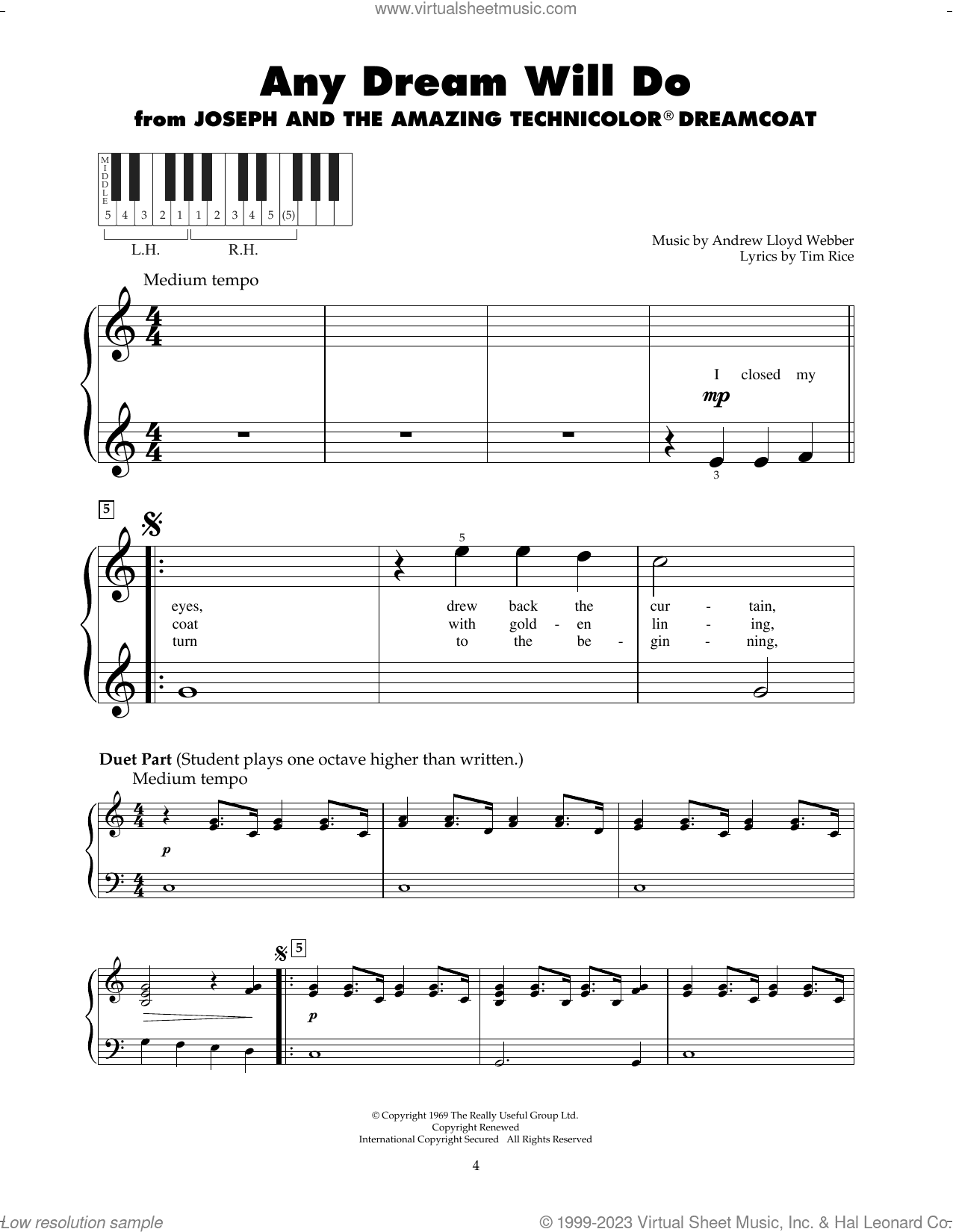 Any Dream Will Do (from Joseph And The Amazing Technicolor Dreamcoat)