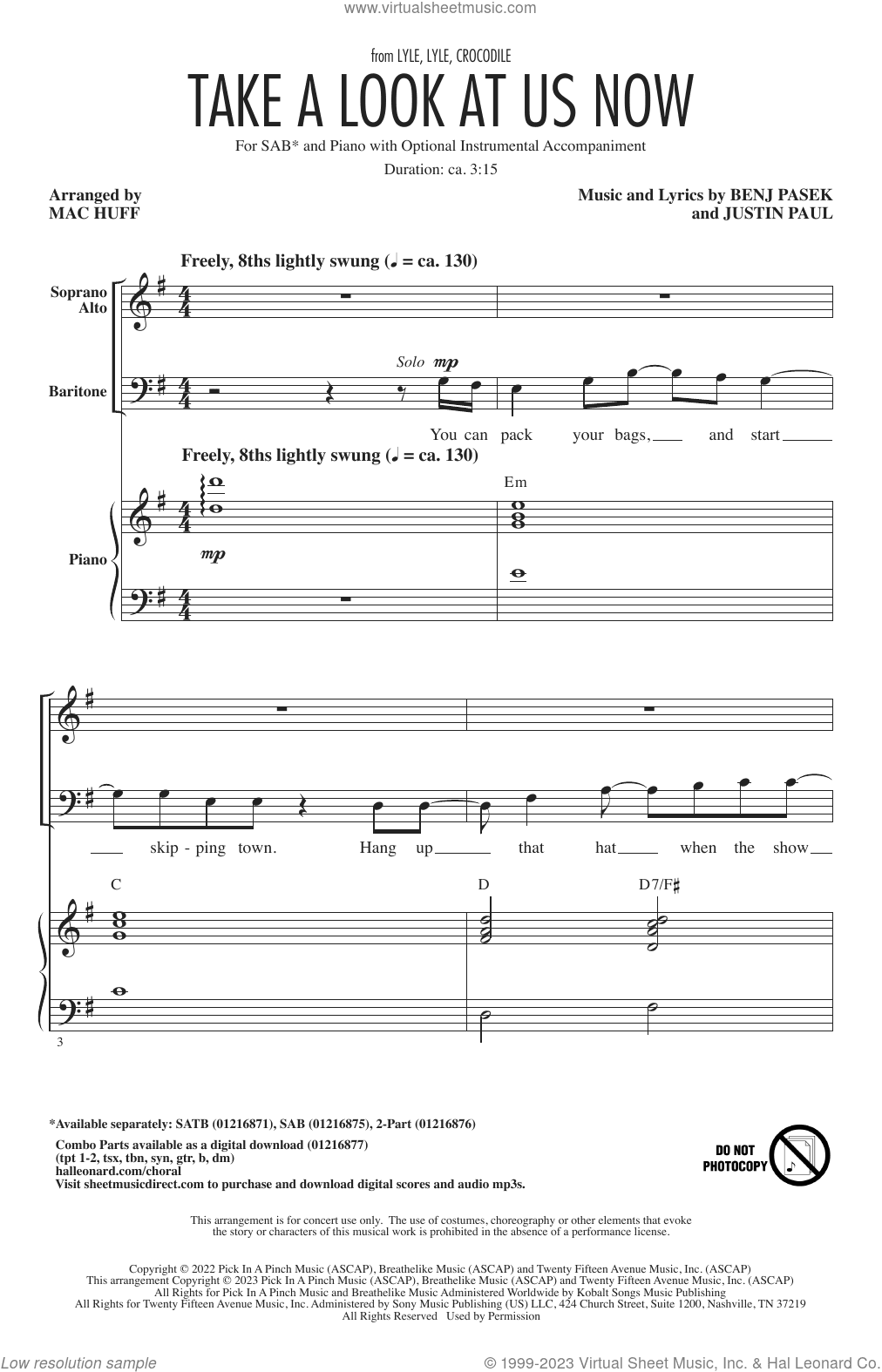 Take A Look At Us Now (from Lyle, Lyle, Crocodile) (arr. Mac Huff)