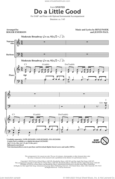 Do A Little Good (from Spirited) (arr. Roger Emerson)