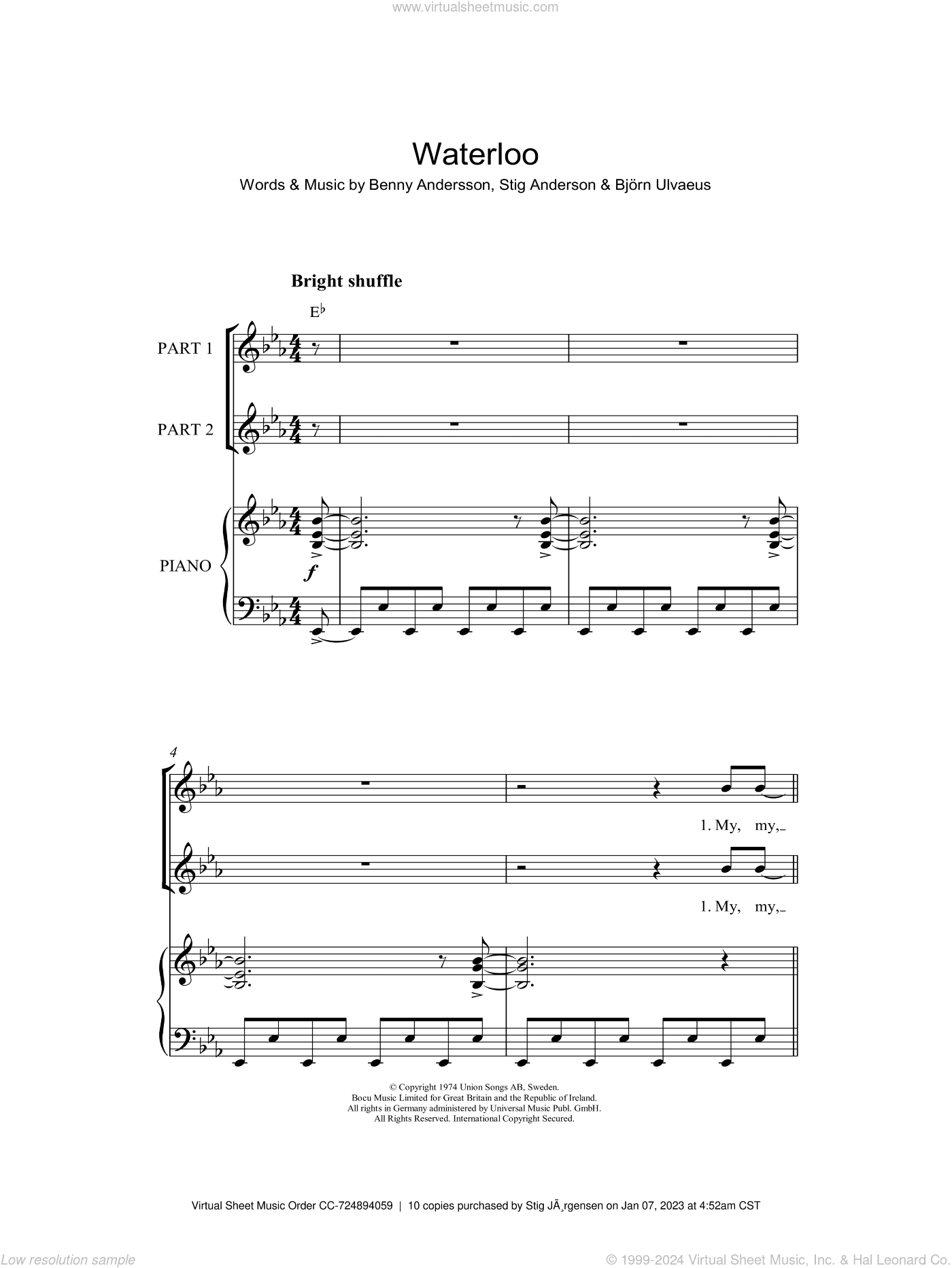 Waterloo (arr. Rick Hein)
