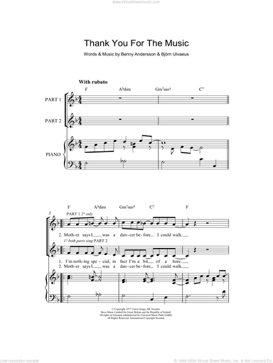 Thank You For The Music (arr. Rick Hein)