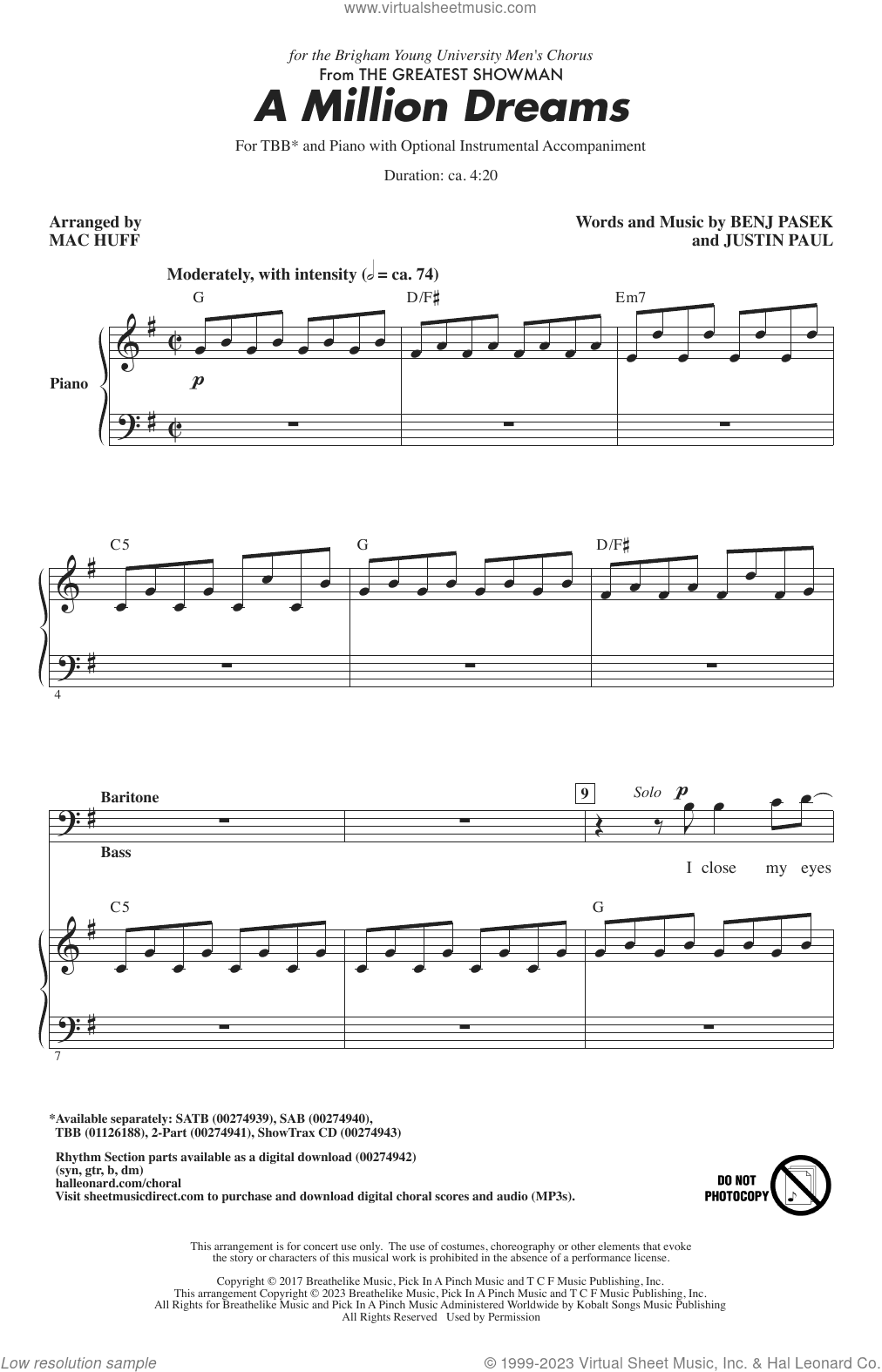 A Million Dreams (from The Greatest Showman) (arr. Mac Huff)