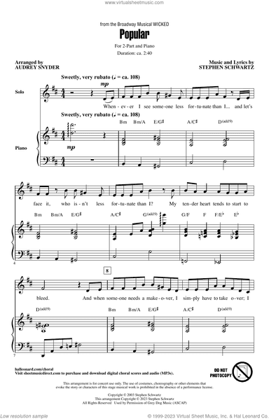 Popular (from Wicked) (arr. Audrey Snyder)