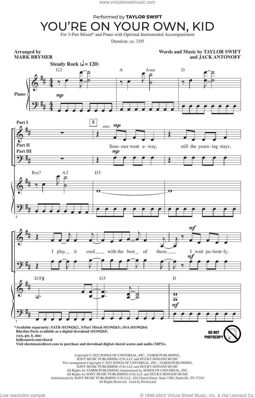 You're On Your Own, Kid (arr. Mark Brymer)