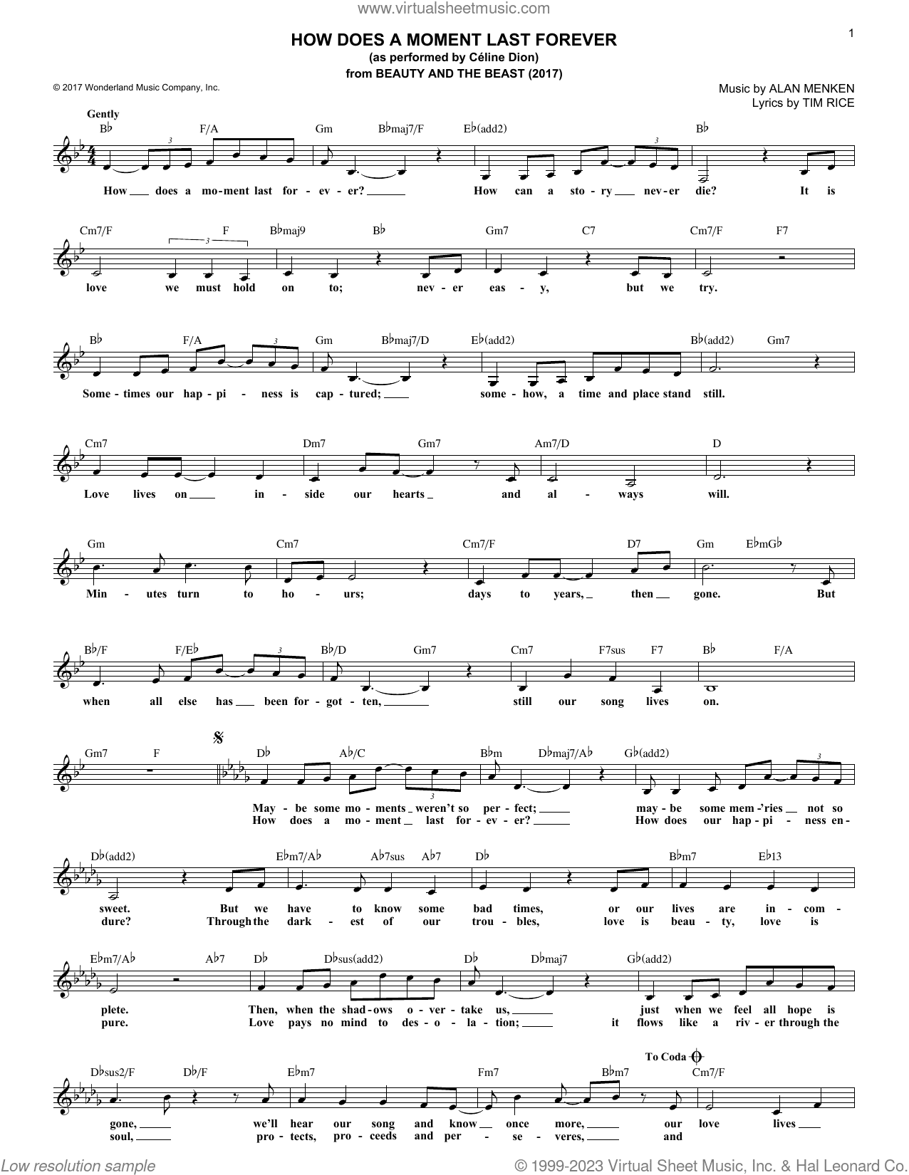 How Does A Moment Last Forever (from Beauty And The Beast) (2017)