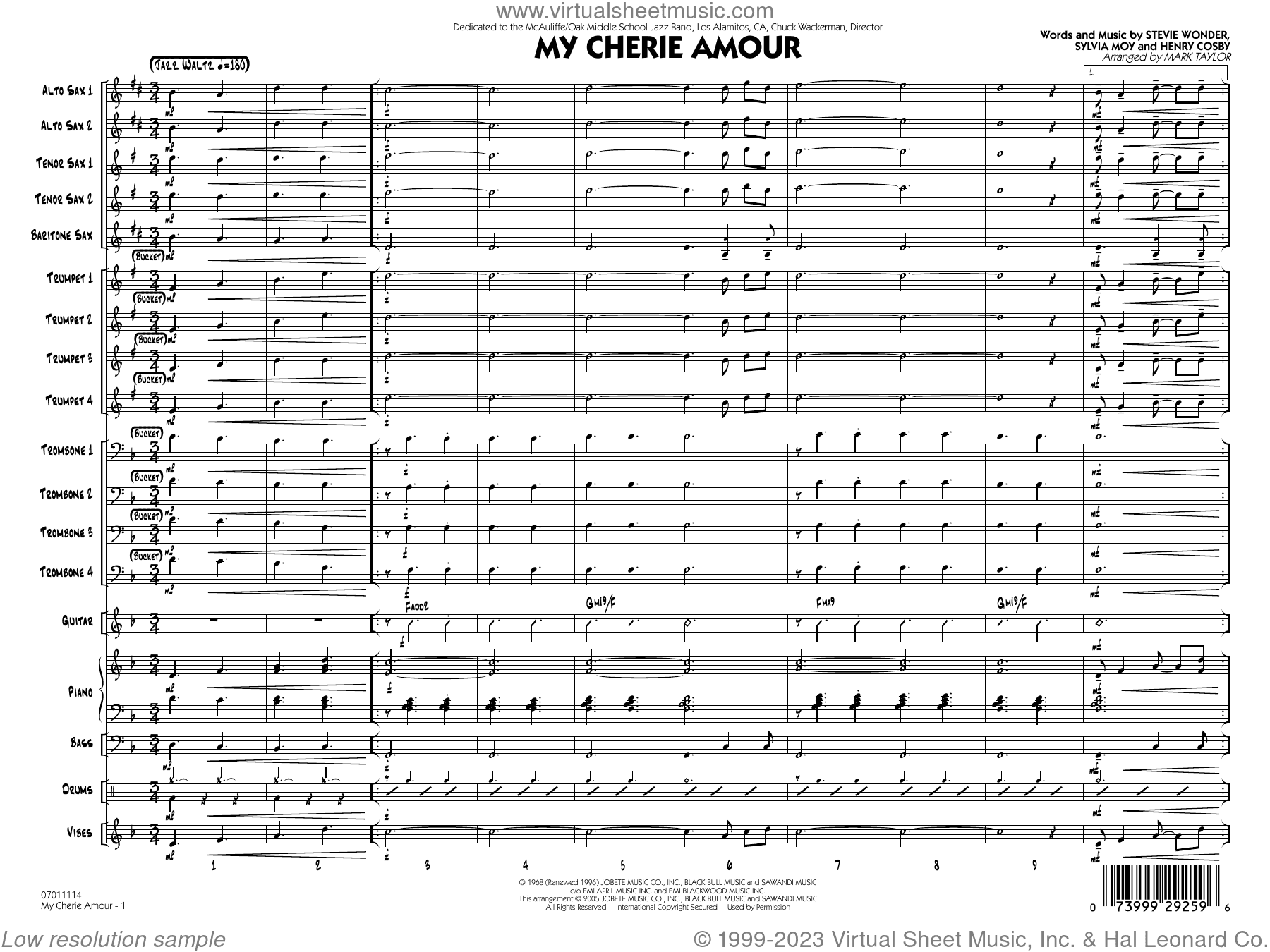 My Cherie Amour (arr. Mark Taylor) (COMPLETE)