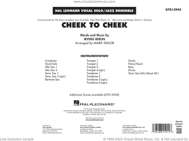 Cheek to Cheek (Key: Ab) (arr. Mark Taylor)