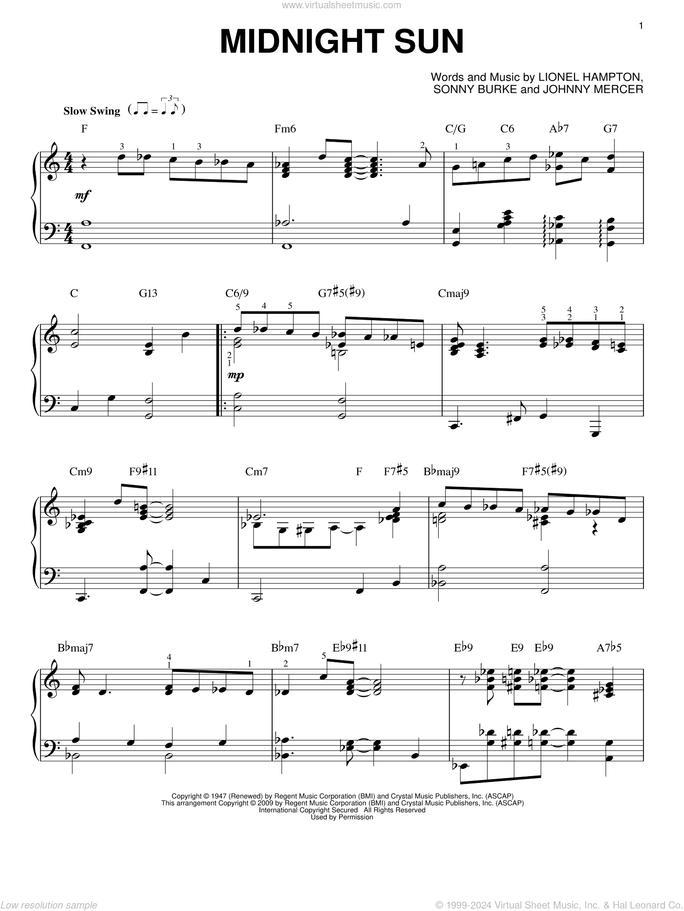 Midnight Sun [Jazz version] (arr. Brent Edstrom)