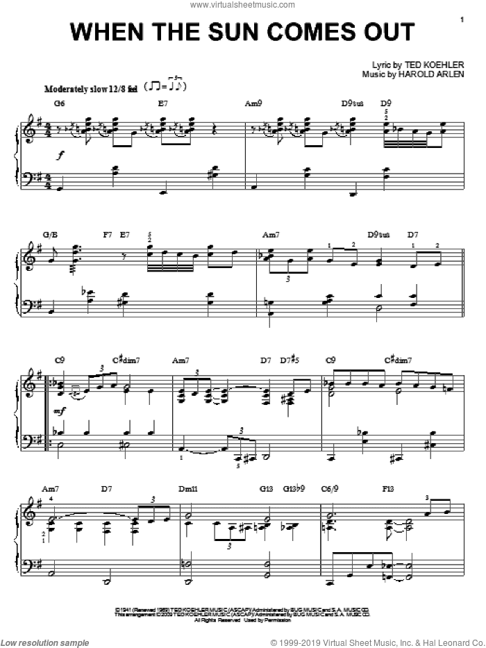 When The Sun Comes Out (arr. Brent Edstrom)