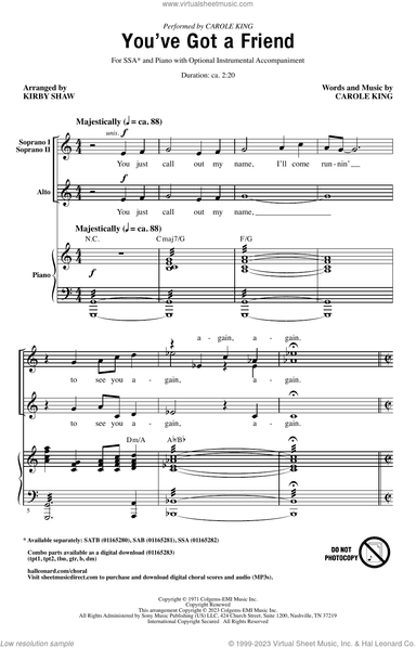 You've Got A Friend (arr. Kirby Shaw)