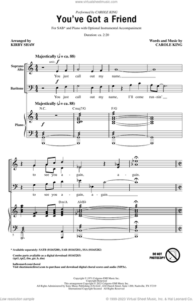 You've Got A Friend (arr. Kirby Shaw)