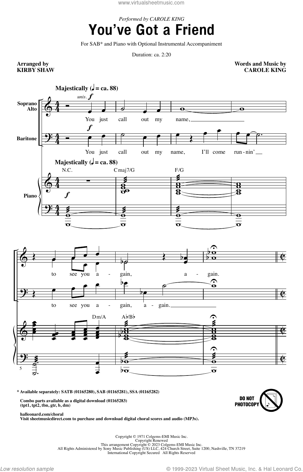 You've Got A Friend (arr. Kirby Shaw)