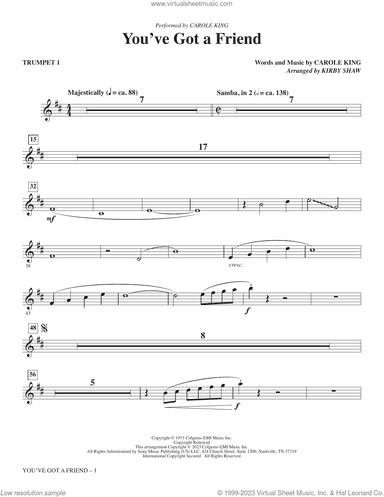 You've Got A Friend (arr. Kirby Shaw) (complete set of parts)