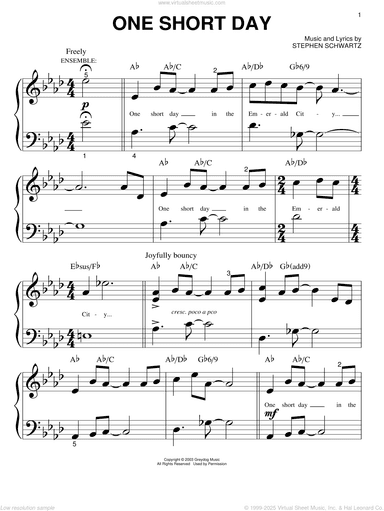 One Short Day (from Wicked)