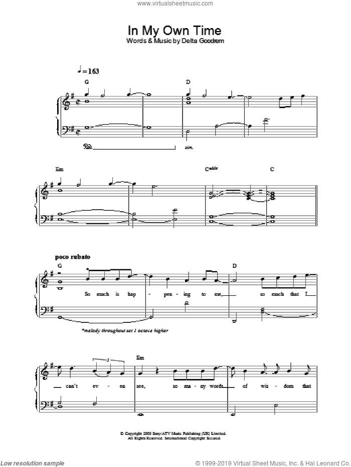 In My Own Time, (intermediate)
