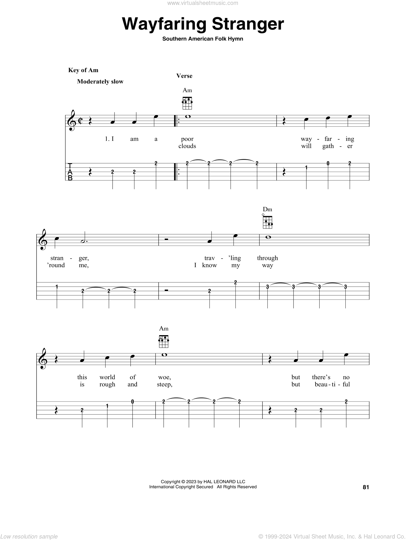 Wayfaring Stranger (arr. Fred Sokolow)