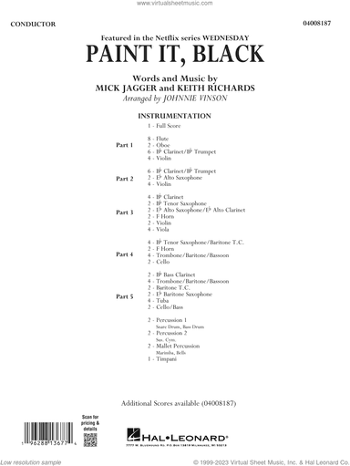 Paint It, Black (arr. Johnnie Vinson) (COMPLETE)