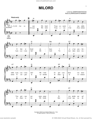 Milord (arr. Gary Meisner)