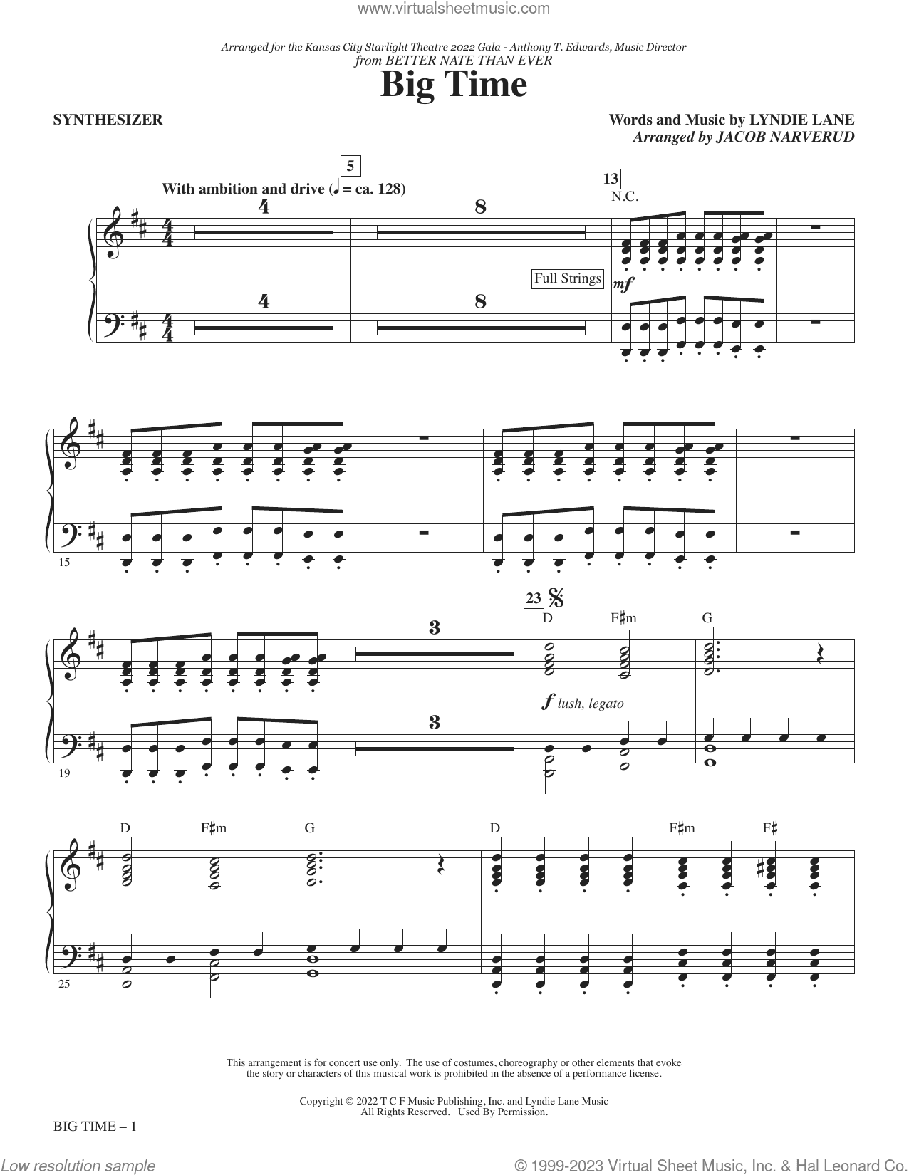 Big Time (from Better Nate Than Ever) (arr. Jacob Narverud)