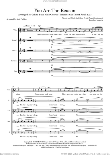 You Are The Reason (arr. Aled Phillips) (COMPLETE)