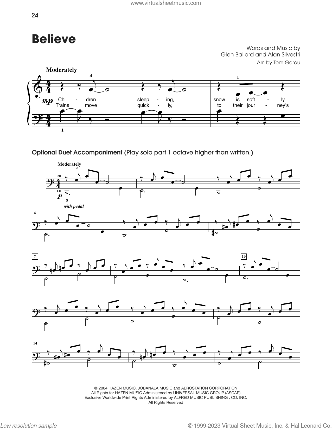 Believe (from The Polar Express) (arr. Tom Gerou)