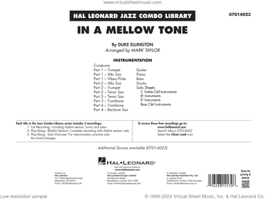 In A Mellow Tone (arr. Mark Taylor) (COMPLETE)